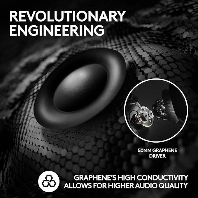 Logitech G PRO X 2 Lightspeed Wireless Gaming Headset: Wireless Gaming Headphones with Mic, 50mm Graphene Drivers, 2.02.0—7.1 Surround, Bluetooth/USB/3.5mm Aux, for PS4/PS5/PC/Nintendo Switch - White