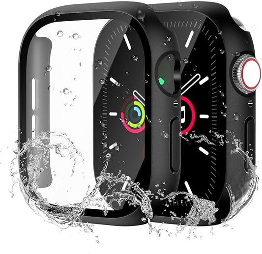 Waterproof Case for Apple Watch Series 10 46mm, Built-in Screen Protector with Tempered Glass [Touch Sensitive] Cover for iWatch S10 46mm, Black