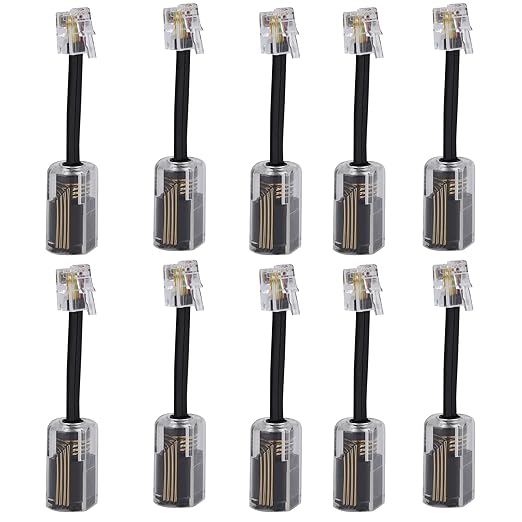 Telephone Cord Detangler, Anti-Tangle Telephone Handset Cable 360 Degree Rotating Landline Swivel Cord Untangler Black (10)