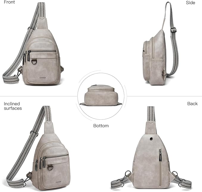 7L Sling Bag for Women Men Vegan Leather Crossbody Bags Fanny Pack Purse Backpack Over Shoulder Bag Travel Anti Theft