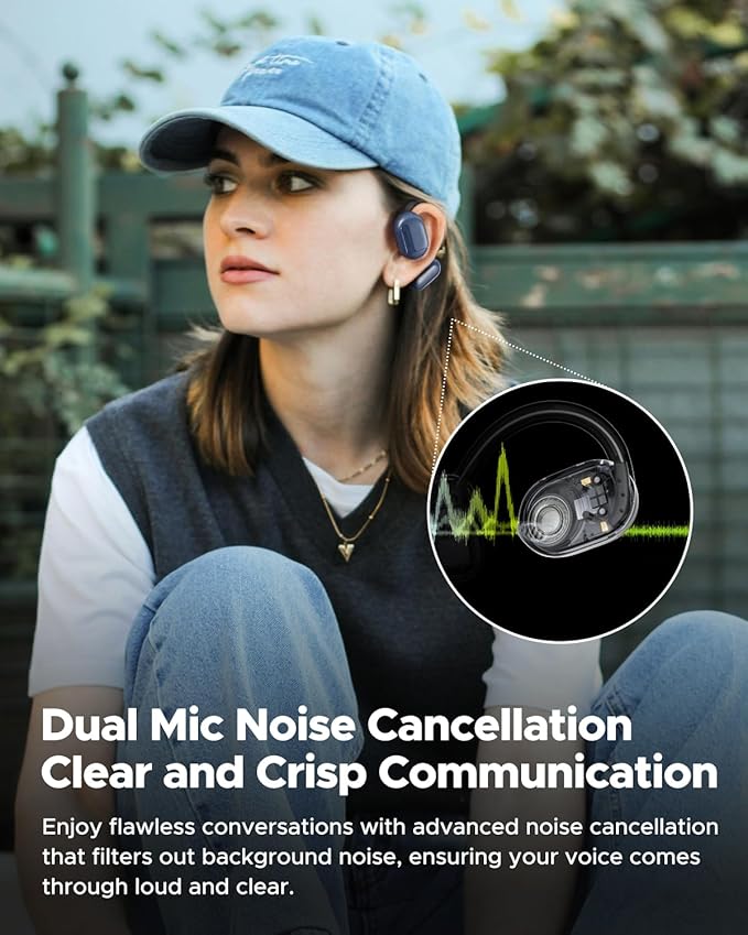 Power1 Open-Ear Headphones, Bluetooth 5.3 Wireless Earbuds with Earhook for Long-Lasting Comfort, Premium Sound with 16.2mm Driver, Dul Mic Clear Calls, 47H Playtime, Sweatproof for Workouts