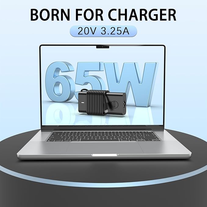 65W 60W USB C Laptop Charger Compatible with Dell Laptop Charger Computer Type C Fast Power Adapter
