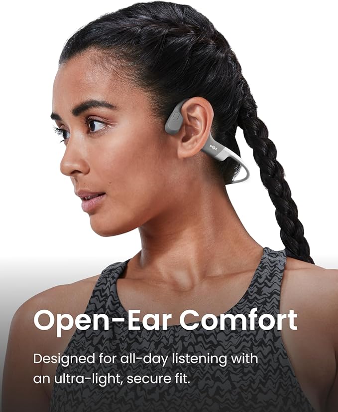 SHOKZ OpenRun (AfterShokz Aeropex) - Open-Ear Bluetooth Bone Conduction Sport Headphones - Sweat Resistant Wireless Earphones for Workouts and Running - Built-in Mic, with Headband