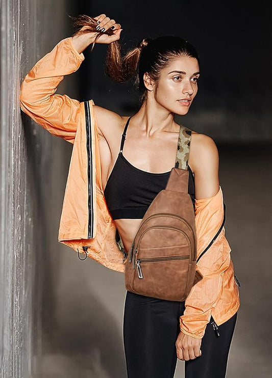 Sling Bag Crossbody Bags for Women Small Cross Body Bag Fanny Packs Chest Sling Purse for Daily Travel Leisure Sport