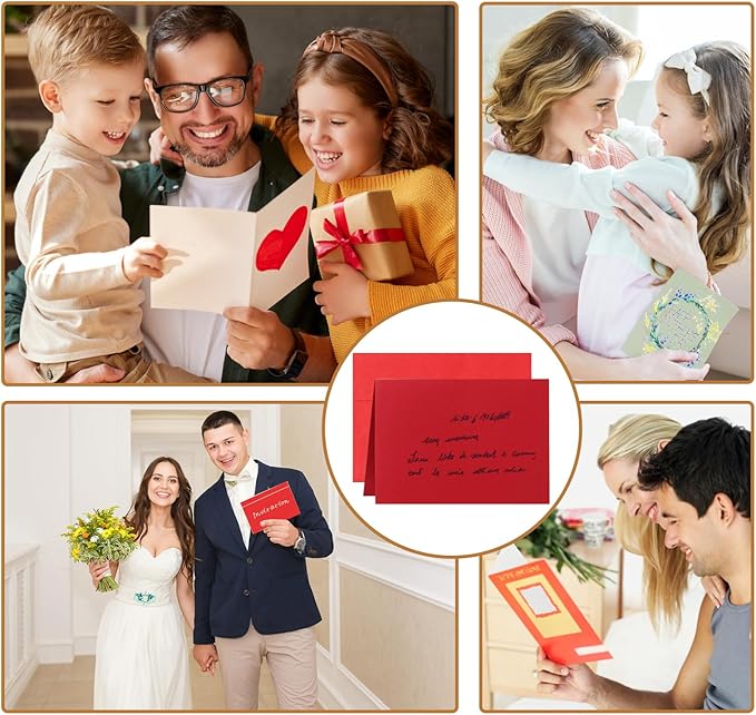 100 Packs 10 Assorted Colors Blank Note Cards and Envelopes 4 x 6 Heavyweight Folded Cardstock and A4 Envelopes Self Seal for Invitations, Wedding, DIY Greeting Cards, Birthday, Baby Showers