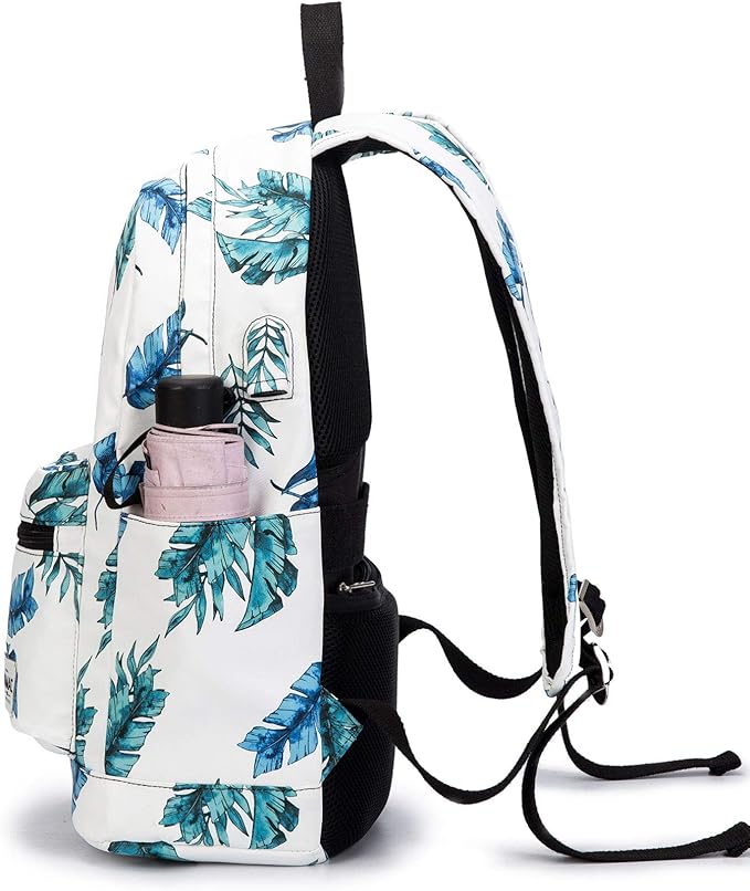 Kinmac Waterproof Laptop Travel Outdoor Backpack with USB Charging Port for 13 inch 14 inch and 15.6 inch Laptop (Banana Leaf)