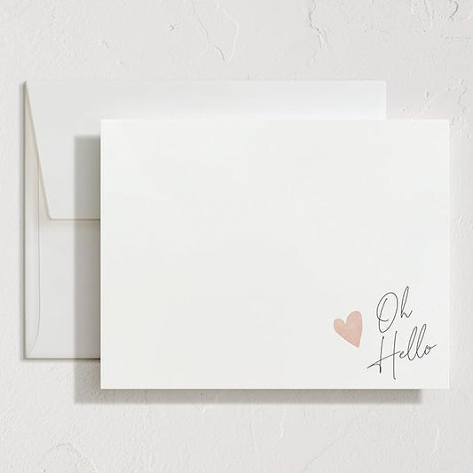 Minted Signed Heart Stationery Cards,10 Ct,Blank Cards and Envelopes For Thank You Notes,Invitations & Handwritten Messages,Note Cards & Stationery Set,Gifts for Women,Blush Pink Color Theme,10 Count