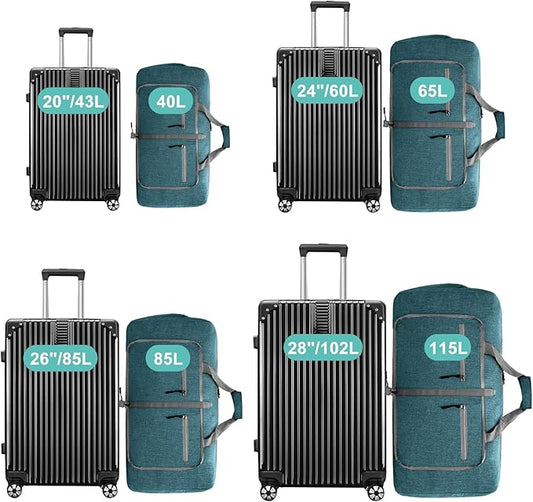 Dimayar 85L Travel Duffle Bag for Men Women - Foldable Duffel Bag with Shoes Compartment - Overnight Bags Waterproof & Tear Resistant(Green)