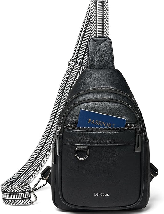 7L Sling Bag for Women Men Vegan Leather Crossbody Bags Fanny Pack Purse Backpack Over Shoulder Bag Travel Anti Theft