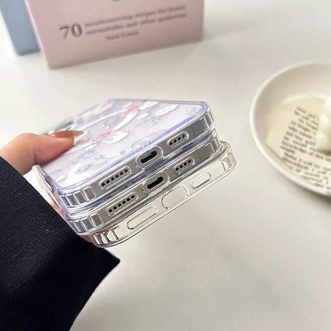 ZTOFERA for iPhone 17 Magnetic Case Compatible with Magsafe,Aesthetic Floral Pattern Design Cute for Girl Women,Anti-Drop Protective Hard Phone Cover for iPhone 17-Pink Rose