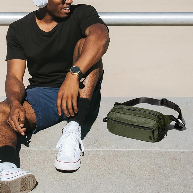 tomtoc 3.5L X-Pac Sling Bag with RFID Blocking, Crossbody Bag Minimalist Chest Shoulder Pack for Men/Women, Water-resistant Lightweight Casual Funny Pack for Travel/Daily Commute