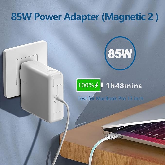 Mac Book Pro Charger 85W Power Adapter T-Tip Connector Replacement AC, Laptop Charger 2015 Compatible with Mac Book Pro 13 inch-15 inch for A1502 A1398