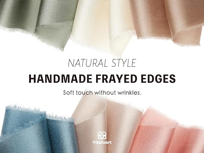 Vitalizart Silk Satin Ribbon 1 Inch x 45 Yard Wooden Spool Handmade Frayed Ribbon for Gift Wrapping Baby Shower Wedding Bridal Bouquets Holiday Decor 9 Rolls x 5 Yard
