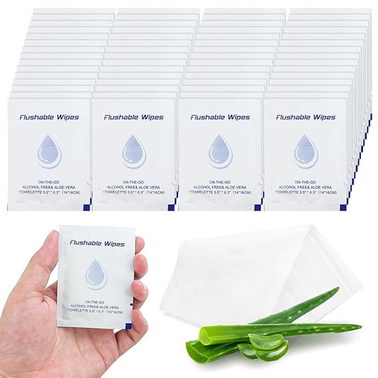 twoworld Flushable Wipes Travel Size Individually Wrapped for Women and Men,Unscented Wet Wipes Travel Size for Adult,Women,Men,Girl and Homeless (white,pack of 400)