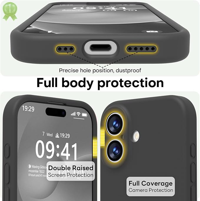 LOVE 3000 Designed for iPhone 17 Case, Premium Silicone [Compatible with Magsafe][Soft Anti-Scratch Microfiber Lining] Shockproof Protective Phone Case for Men Women 6.3", Black