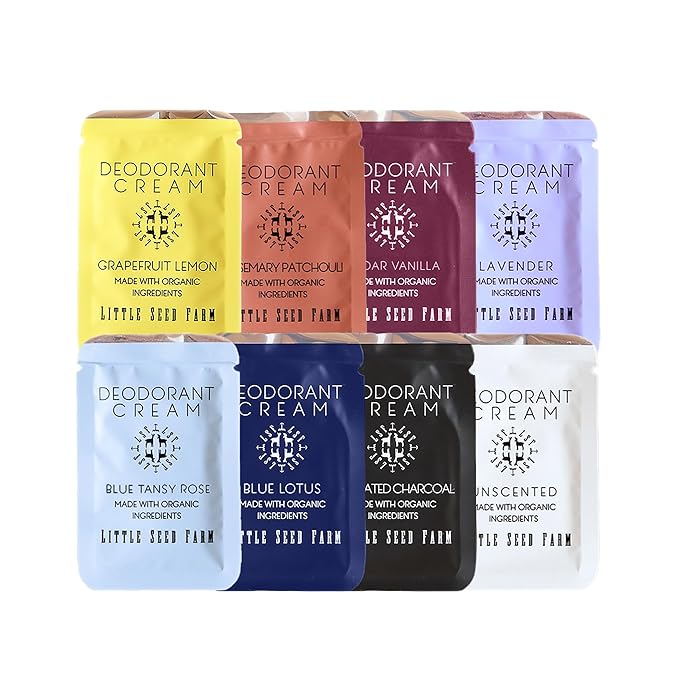 Little Seed Farm - Deodorant Cream Samples, 8 Pack - All Scents