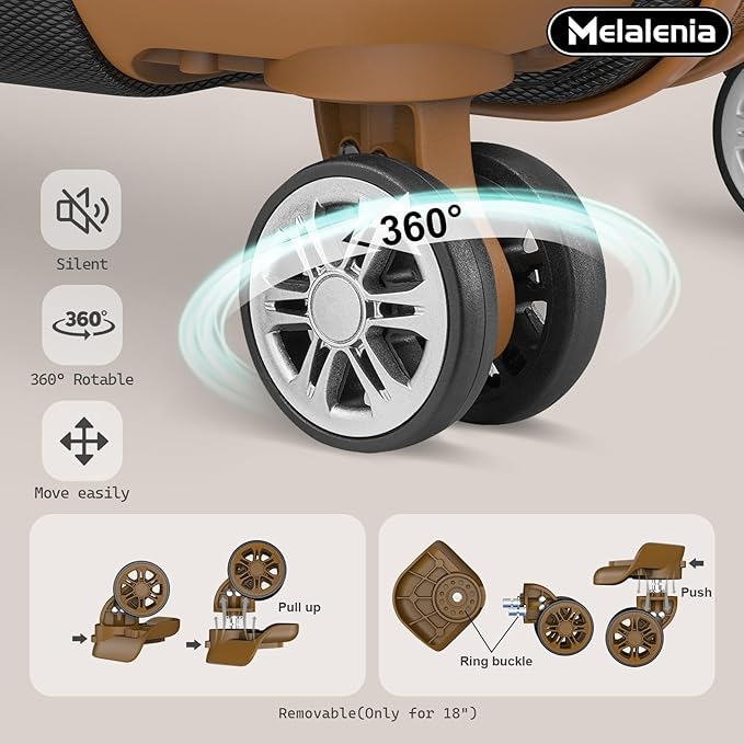 Melalenia Luggage Sets 4 Piece Suitcase Set,Hard Shell Carry on Luggage Travel Suitcases with Spinner Wheels and TSA Lock, Lightweight Luggage Set for Women