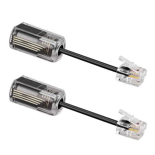 Uvital Telephone Cord Detangler, Anti-Tangle Telephone Handset Cable 360 Degree Rotating Landline Swivel Cord Untangler Black (2 Pack)