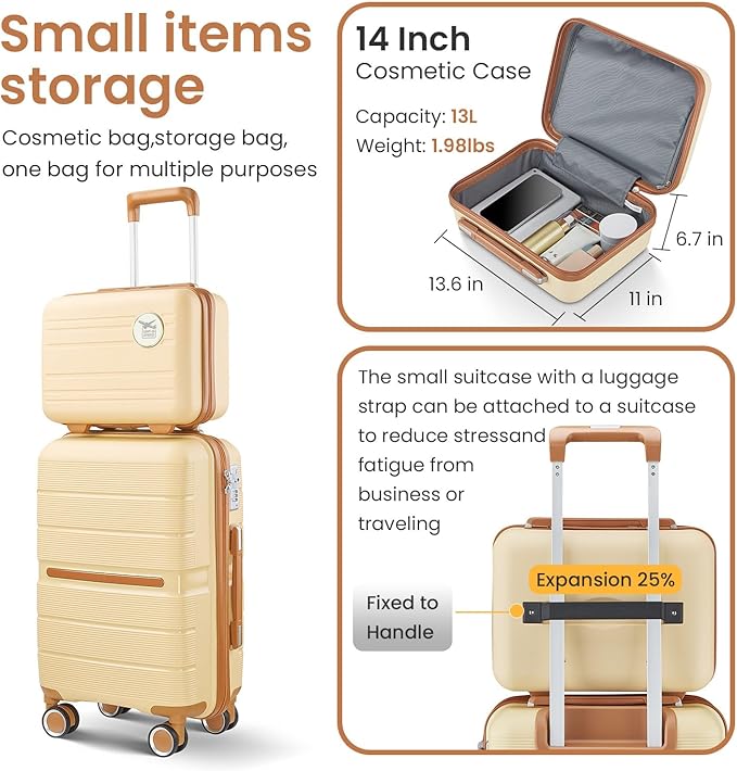 4-Piece Hardshell Luggage Set with TSA Locks, Expandable Suitcases and Silent Spinner Wheels - Vibrant Colors for Easy Identification (14/20/24/28 Inch) - Family Travel Suitcase Sets