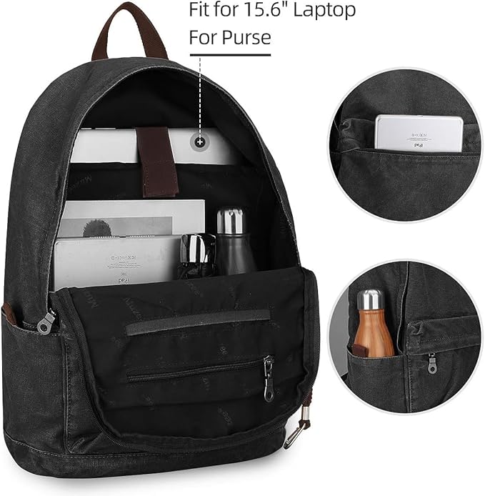 Canvas Backpack Lightweight Travel Daypack For Students and Adults Rucksack Laptop Backpack One_Size