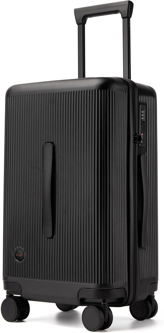 20 Inch Carry On Luggage, Hardside Lightweight Spinner Suitcase with TSA Lock, 22x14x9 Airline Approved Hard Shell Travel Suitcase with Wheels, Scratch Resistant (Black, 20 Inch)