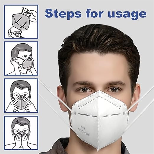 KN95 Face Masks 100 PCS, 5-Ply KN95 White Masks,Breathable Protection Masks, Individually Wrapped, Cup Dust Safety Mask
