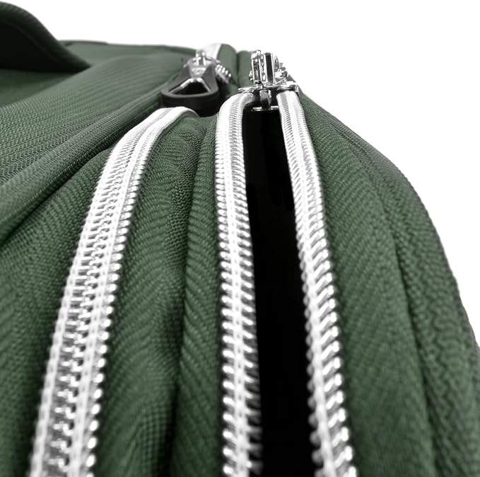 Traveler's Choice Lares Softside Expandable Luggage with Spinner Wheels, Green, 2 Piece Luggage Set