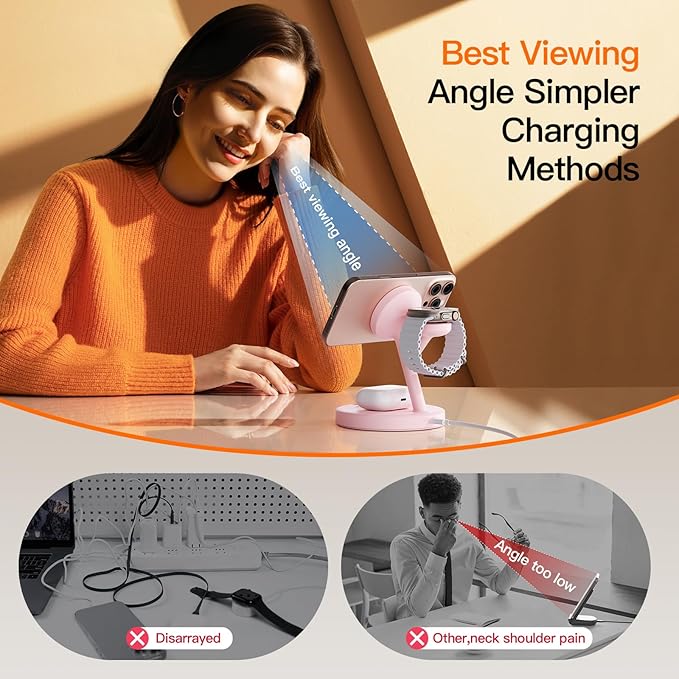 2025 3 in 1 Charging Station for Apple iPhone AirPods Watch with Mag-Safe Charger Wireless Charger Stand for iPhone 16 15 14 13 12 Series AirPods iWatch Series - Gifts for Wife & Husband