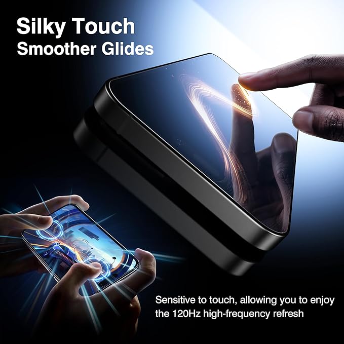 EZ-GLAZ- 4 Pack for iPhone 15 Pro Screen Protector [6.1"] With 2 Pack Camera Lens Protector, 9H+ Hardness 12FT Military Grade Shatterproof Scratch Resistant Durable Tempered Glass Film with Flawless Fit Kit, HD Clear