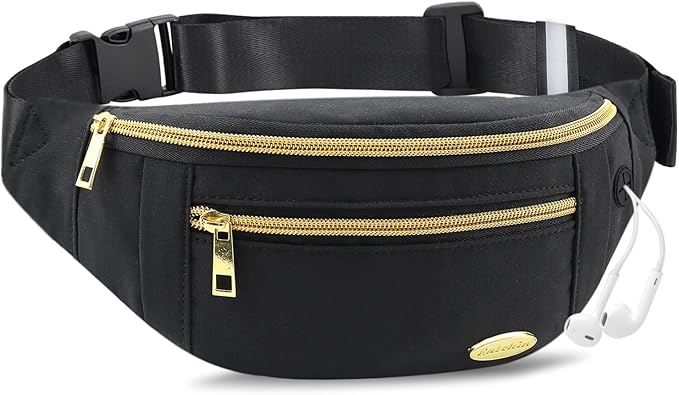 Entchin Fanny Pack for Women Men,Crossbody Belt Bag with 4-Zipper Pockets,Adjustable Waist Bag Pack,One of the Most Popular Travel Essential Gifts for Walking,Traveling,Cycling