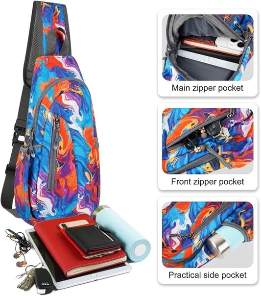 TITECOUGO Small Sling Bag, Lightweight Crossbody Backpack for Men Women, Shoulder Bag for Sports and Outdoor