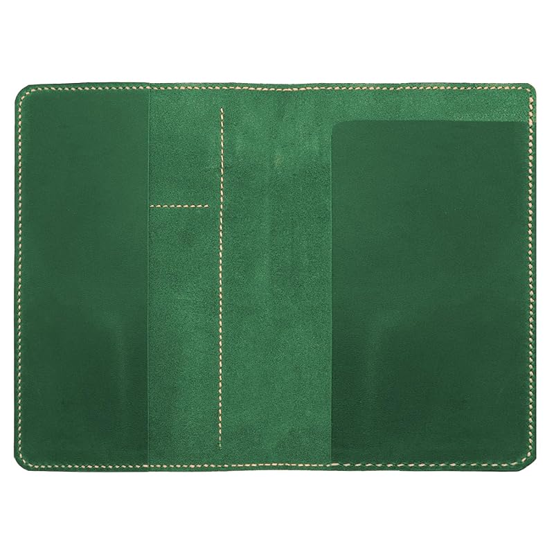 Genuine Leather Notebook Notepad Cover for TOPS The Legal Pad Writing Pads Docket 5" x 8" Cover, retro real leather portfolio folder cover organizer (Dark Green)