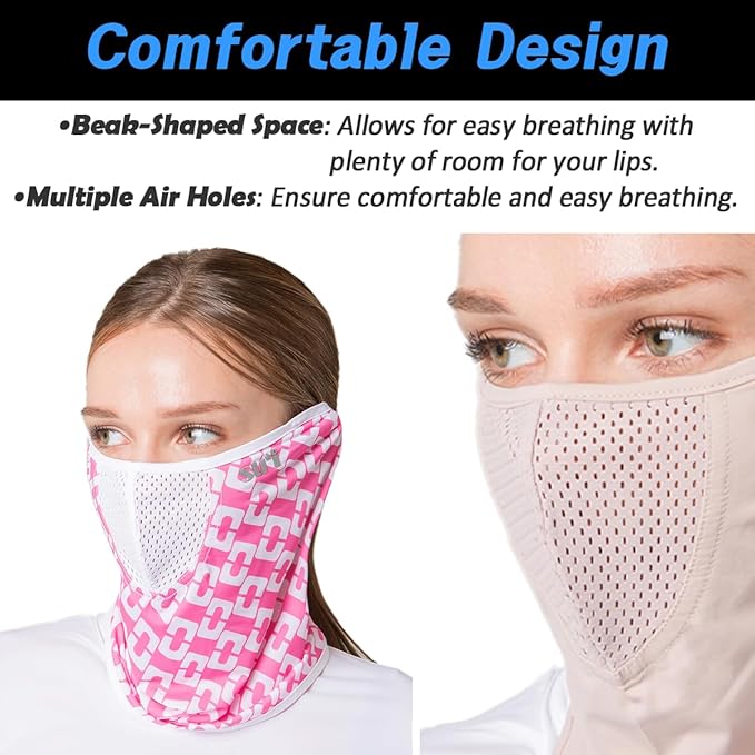 KOREA (Type A) UV Sun Protection Balaclava Half Face Mask - For Golf, Hiking, Running, Cycling & Outdoor Sports