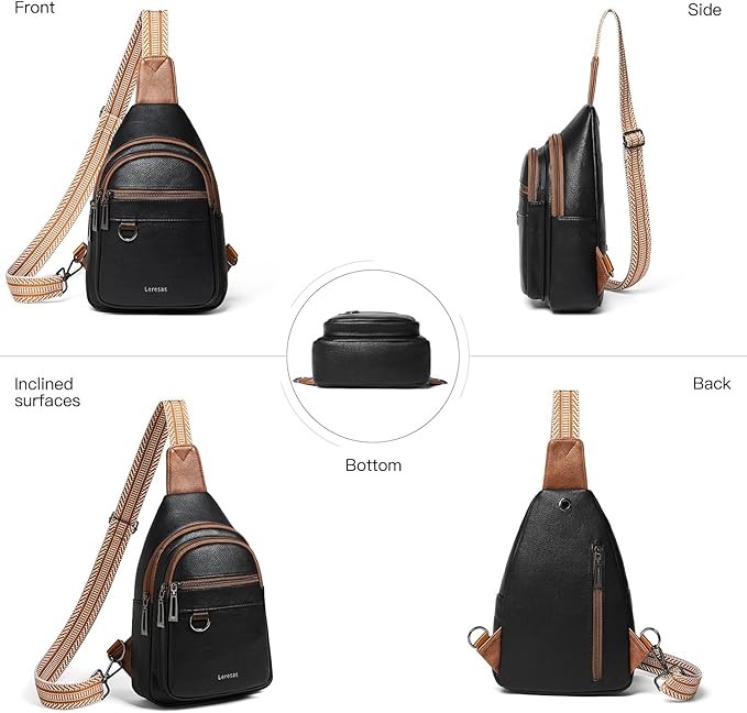7L Sling Bag for Women Men Vegan Leather Crossbody Bags Fanny Pack Purse Backpack Over Shoulder Bag Travel Anti Theft