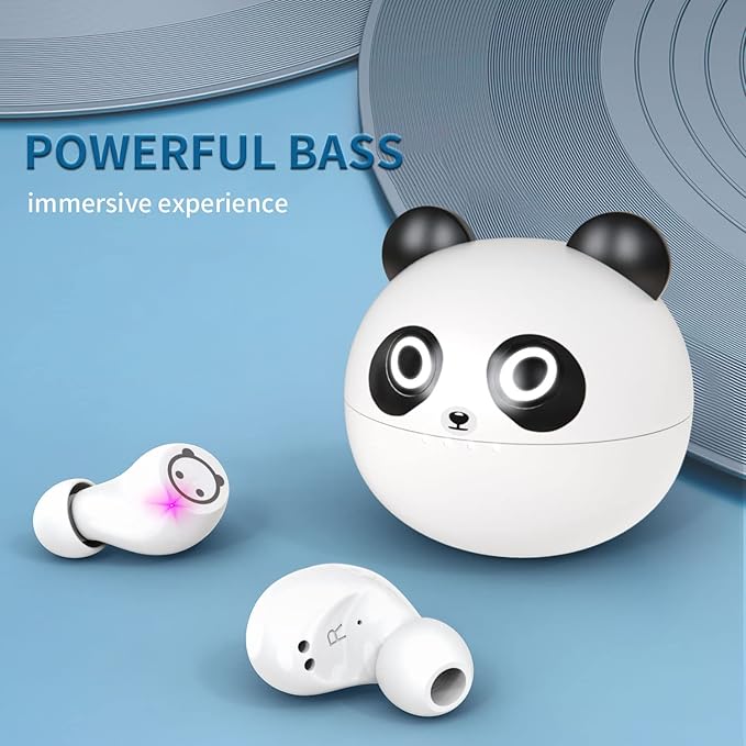 Panda Bluetooth Earbuds, Wireless Earbuds with Charging Case IPX5 Waterproof Bluetooth Headphones Bass Sound Earphones with Mics Touch Control in-Ear Headset for Sports…