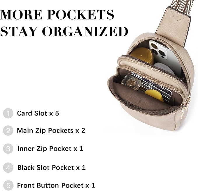 BOSTANTEN Small Sling Bag Crossbody Bags for Women Trendy Crossbody Purse Leather Chest Bag