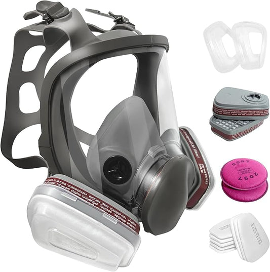 Full Face Respirator Mask - Gas Masks Survival Nuclear and Chemical for Asbestos,Paint and Chemical