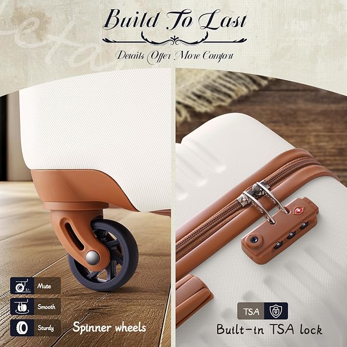 Coolife Suitcase Set 3 Piece Luggage Set Carry On Travel Luggage TSA Lock Spinner Wheels Hardshell Lightweight Luggage Set(Black, 3 piece set (DB/TB/20))