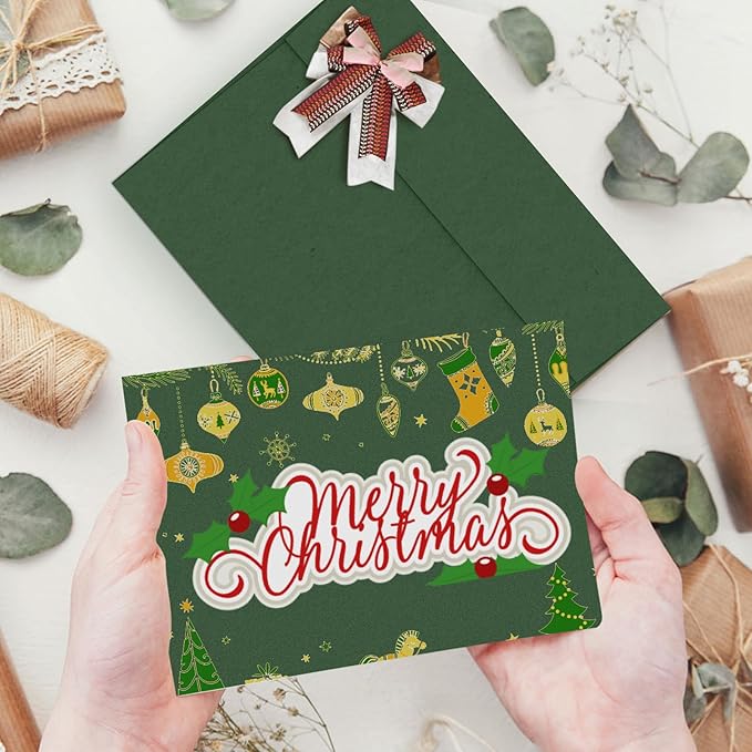 100 Pack Dark Green Envelopes 5x7, Goefun A7 Self Seal Printable Envelopes for Invitation, Photos, Bridal Shower, Wedding, 5.25 x 7.25 in, 120GSM