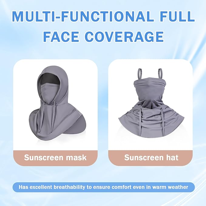 3 Pack Summer Balaclava Sun UV Protection Hood Breathable Full Head Mask Face Cover for Men Women Motorcycle Cycling Fishing
