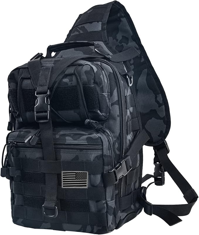hopopower Tactical Sling Bag Pack Military Rover Shoulder Backpack EDC Assault Range Bag, Water-Resistant