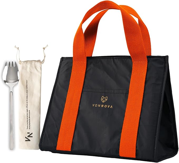 VonNova Women’s Insulated Lunch Bag – Cute Large 7L Lunch Tote for Office – Durable Small Lunch Box for Women with Premium Cooler Insulation – Stylish Lunchbox for Adults, Nurses & Teachers