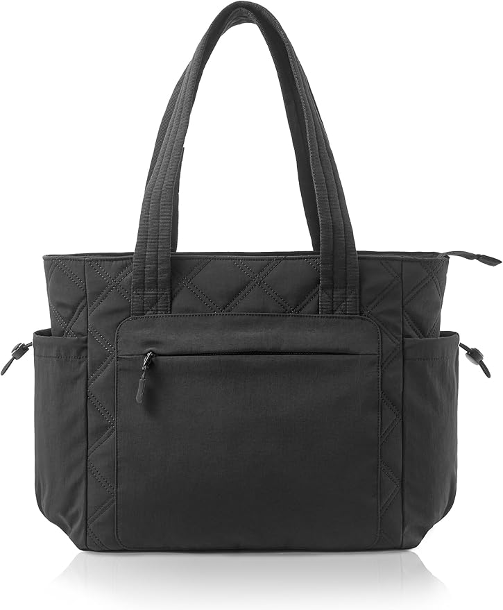 Tote Bag for Women, Lightweight Puffer bag with Zipper & Compartments, Quilted Shoulder Bag for Work, Travel,Gym