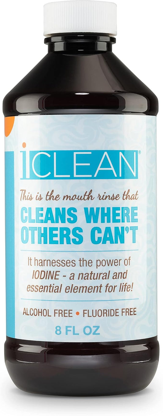 iCLEAN Mouthwash - Fluoride & Alcohol-Free Rinse | Harness The Power of Iodine | Molecular Iodine Mouth Rinse for Clean Oral Care | Gargle for Bad Breath & Oral Wellness | Cleans Where Others Can't