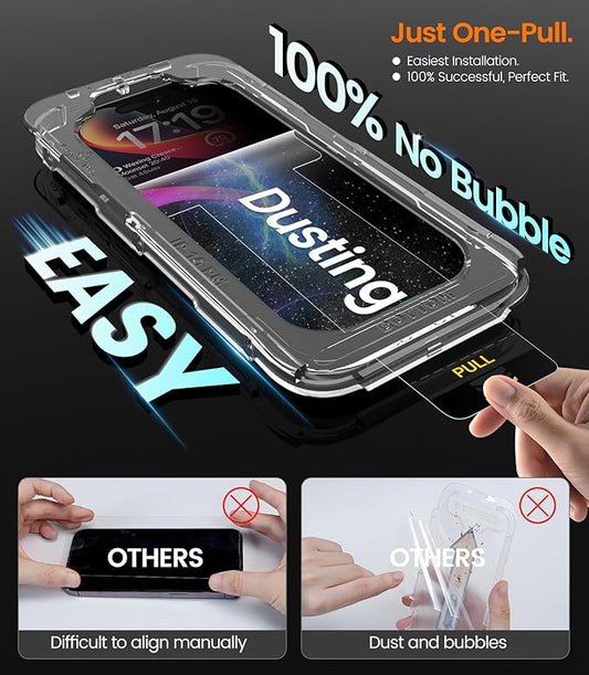 iGluz 4+2 Pack for iPhone 15 Pro Max Privacy Screen Protector with Camera Lens Protector 6.7 inch,9H+Tempered Glass[Military Grade Shatterproof &100% Anti-Spy],3D Micro-Curved Edges[Longest Durable]