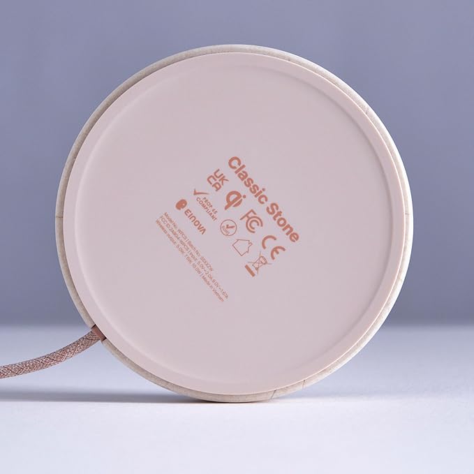 Einova Classic Stone – Marble Wireless Charging Pad Designed in Italy, Integrated 6 ft USB-C Cable, Smartphones, Wireless Earbuds, Smartwatches – Cream Marble