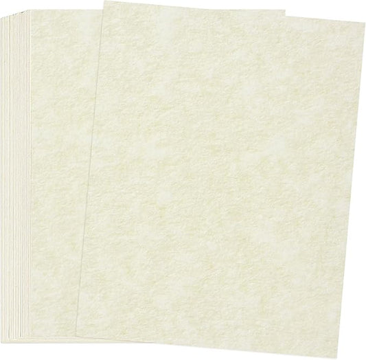 30 Sheets Parchment Paper - Creamy White 8.5” x 11” Letter Size Parchment Card Stock 65lb Heavyweight Paper Thick Vintage Paper for Certificate, Crafts, Business Cards, Invitations PAP04CW