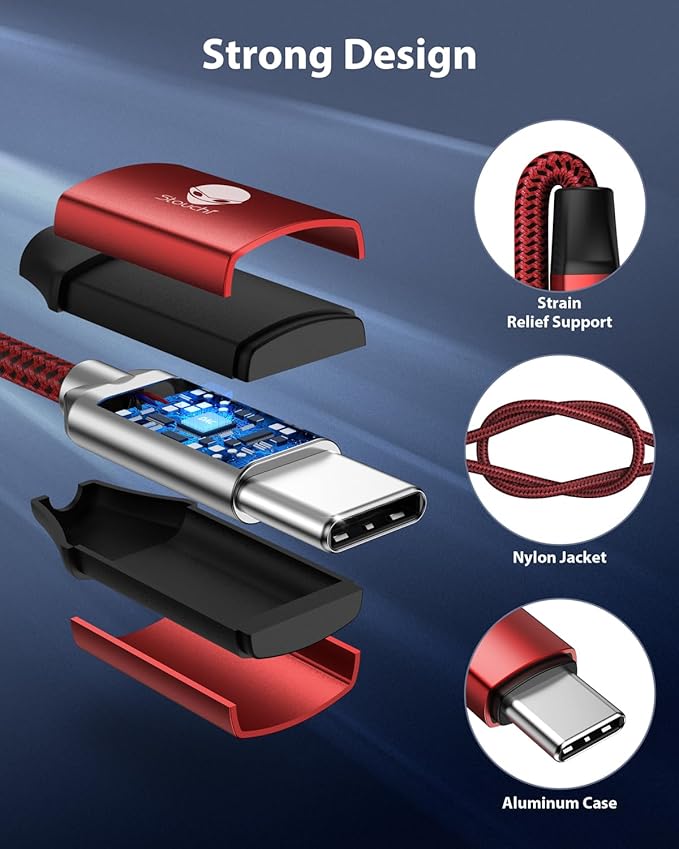 Stouchi USB C to 3.5mm Female Adapter, Type C Headphone Audio Jack Cable Cord Hi-Fi Dongle for Samsung Galaxy S22 S21 Ultra Z Flip Note 20,iPad Mini 6th, Pixel 7/6a - Red