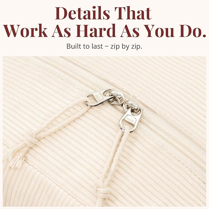 Insulated Cream Beige Lunch Bag for Women, Stylish Corduroy Tote with Aluminum Lining, Large Capacity Reusable Cooler for Work, Travel, or Beach, Beige Cream Water-Resistant Lunch Box