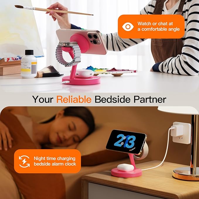 2025 3 in 1 Charging Station for Apple iPhone AirPods Watch with Mag-Safe Charger Wireless Charger Stand for iPhone 16 15 14 13 12 Series AirPods iWatch Series - Gifts for Wife & Husband